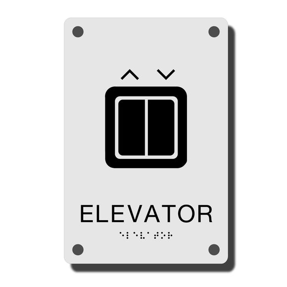 Acrylic ADA Signs -  ADA Construct Elevator Sign - NapADASigns - ADA Elevator Sign with Braille - Acrylic -  Construct Collection - napadasigns