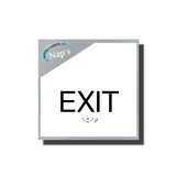 ADA Sterling Exit Sign - NapADASigns - ADA Exit Sign with Braille and Logo - Aluminum - Sterling Collection - napadasigns