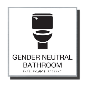 ADA Sterling Gender Neutral - NapADASigns - ADA Gender Neutral Bathroom Sign - Aluminum - Sterling Collection - napadasigns