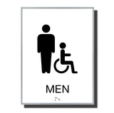 ADA Sterling Restroom Sign - NapADASigns - ADA Men Accessible Restroom Sign with Braille - Aluminum - Sterling Collection - napadasigns
