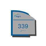 Custom Braille Room Signs - Custom ADA Braille Sign - ADA Structure Collection Room Number Sign - Blue Layered Plastic with Tactile Print - Add your Custom Logo - ADA Compliant - NapADAsigns