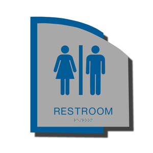 Custom ADA Braille Sign - ADA Structure Collection Restroom Sign - Blue Layered Plastic with Tactile Print - ADA Compliant - NapADAsigns