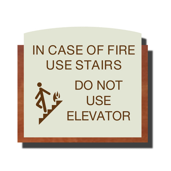 Custom ADA Sign - ADA Timber Collection In Case of Fire Sign - Layered Plastic with Tactile Print - ADA Compliant - NapADAsigns