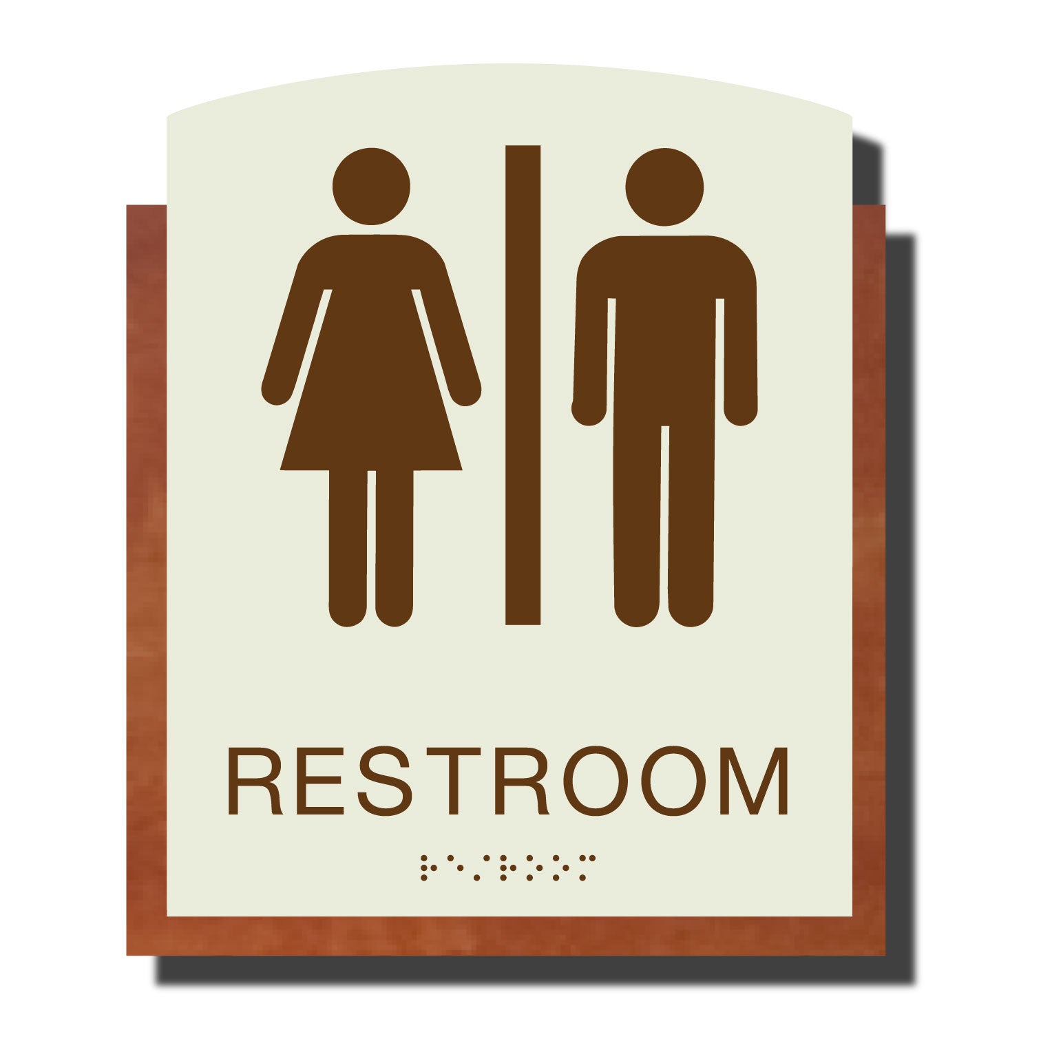 Custom ADA Braille Sign - ADA Timber Collection Restroom Sign - Layered Plastic with Tactile Print - ADA Compliant - NapADAsigns