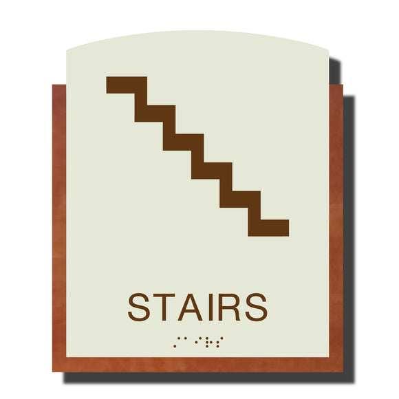 Custom ADA Braille Sign - ADA Timber Collection Stair Sign - Layered Plastic with Tactile Print - ADA Compliant - NapADAsigns