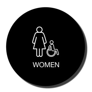 California ADA Accessible Restroom Signs - ADA Compliant - Title 24 - 12" - Black with White - napadasigns