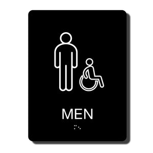 ADA California Men Handicap Restroom Wall Sign - 6" x 8"