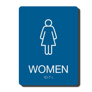 ADA California Wall Sign for Women's Restroom , 1/4" thick, 6" x 8"  and fully ADA compliant
