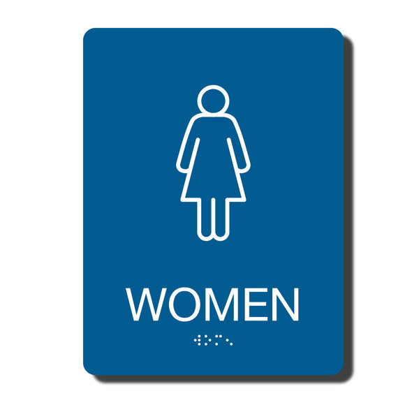 ADA California Wall Sign for Women's Restroom , 1/4
