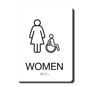 ADA California Women Handicap Restroom Wall Sign - 6" x 8"