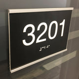 Custom Braille Room Signs - ADA Braille Sign - ADA Compliant Room Number Sign with Braille - 23 Color Combinations - 6" x 4" - NapADAsigns.com