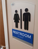 ADA Restroom Restroom Sign with Braille - Acrylic layered plastic - Brand Collection