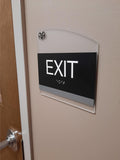ADA Emergency Exit Sign with Braille - Acrylic layered plastic - Brand Collection
