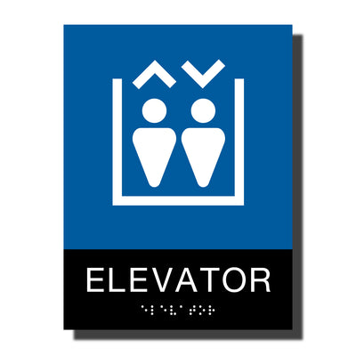 ADA Elevator Sign with Braille - Plastic - Chroma Collection