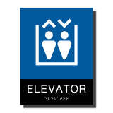 ADA Chroma Elevator Sign - NapADASigns - ADA Elevator Sign with Braille - Plastic - Chroma Collection - napadasigns