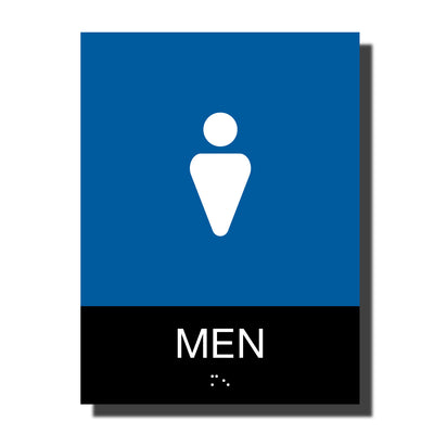 ADA Men Restroom Sign with Braille - Plastic - Chroma Collection