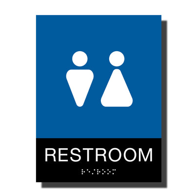 ADA Restroom Sign with Braille - Plastic - Chroma Collection