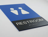 ADA Unisex Handicap Restroom Sign with Braille- Plastic - Chroma Collection