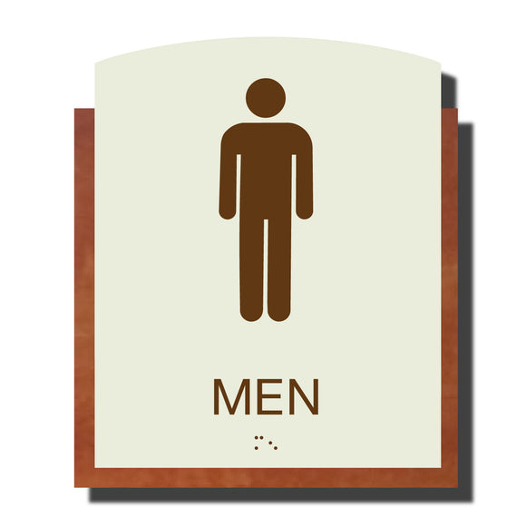 Custom ADA Braille Sign - ADA Timber Collection Men Restroom Sign - Layered Plastic with Tactile Print - ADA Compliant - NapADAsigns